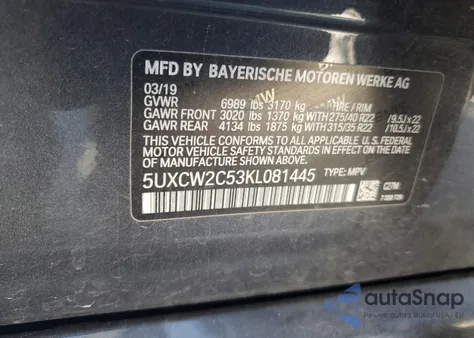 2019 BMW X7 xDrive40I from USA, damaged, VIN 5UXCW2C53KL081445